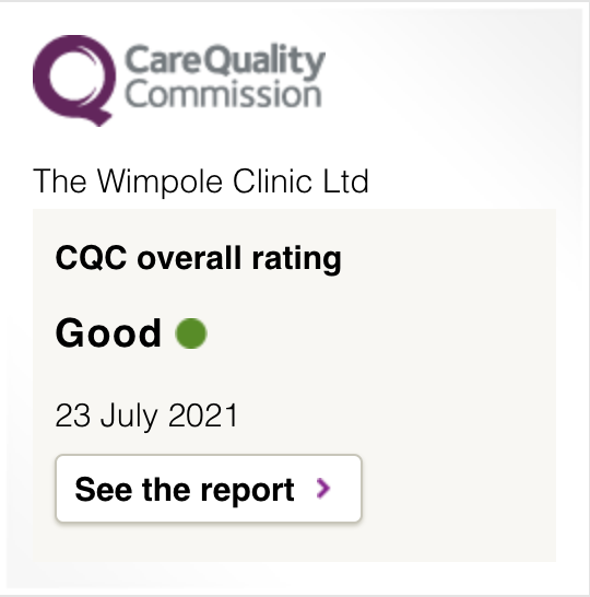 CareQuality Comission badge for Wimpole Clinic