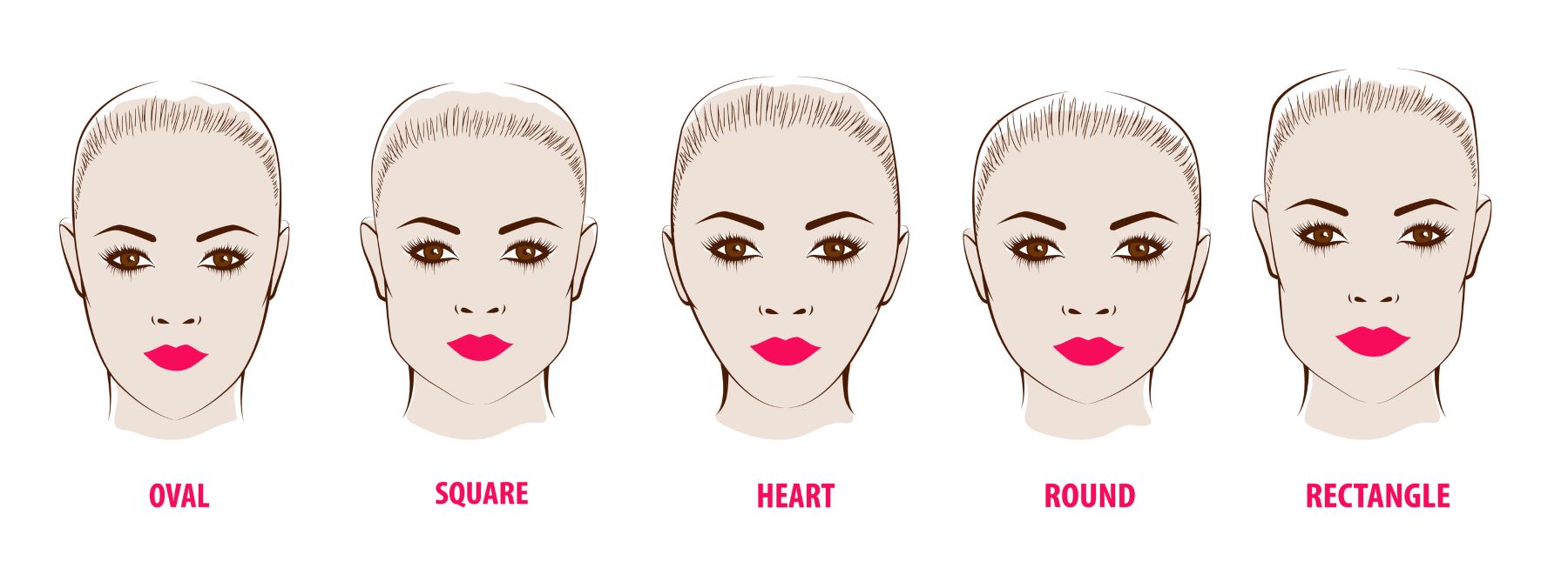 Various face shapes that will help you decide on an eyebrow design