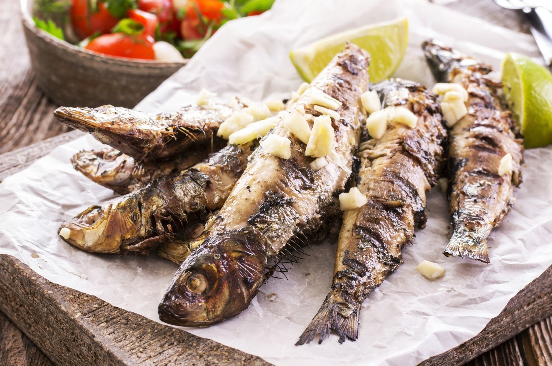 oily fish (grilled sardines)