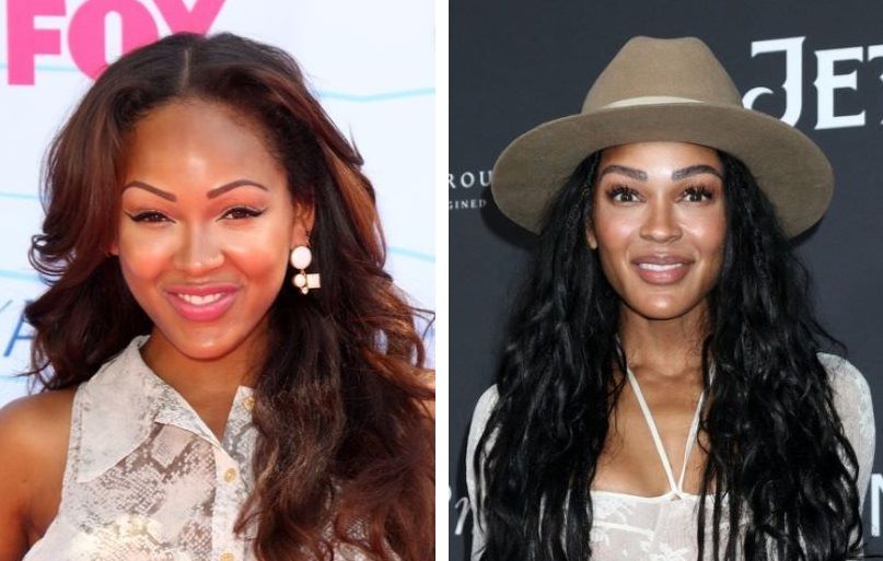 Meagan Good before and after eyebrow hair transplant