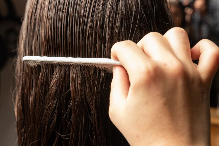 Comb wet hair