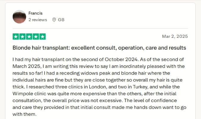 Francis TrustPilot review