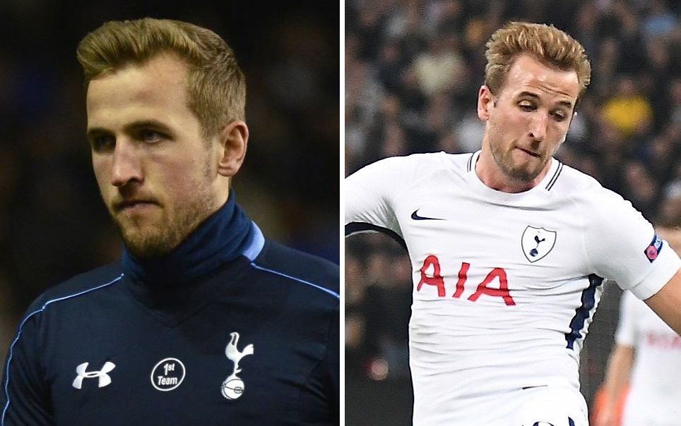 Harry Kane in 2016 (left) and 2017 (right)