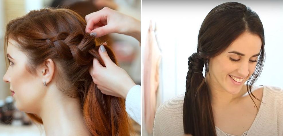 Side plait and side ponytail can hide thinning hair on one side