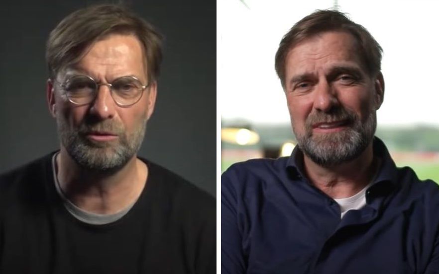 Jurgen Klopp in 2021 (left) and 2022 (right)