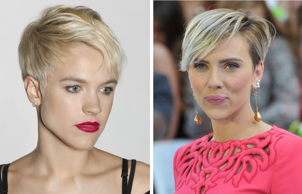 Brushed forward pixie cut