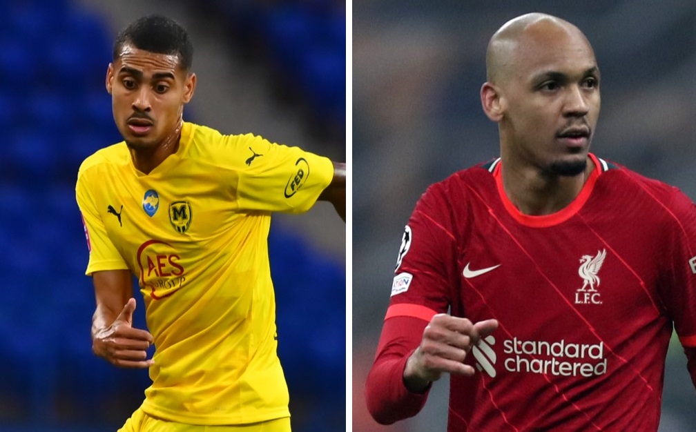 Fabinho with hair (left) and bald (right)