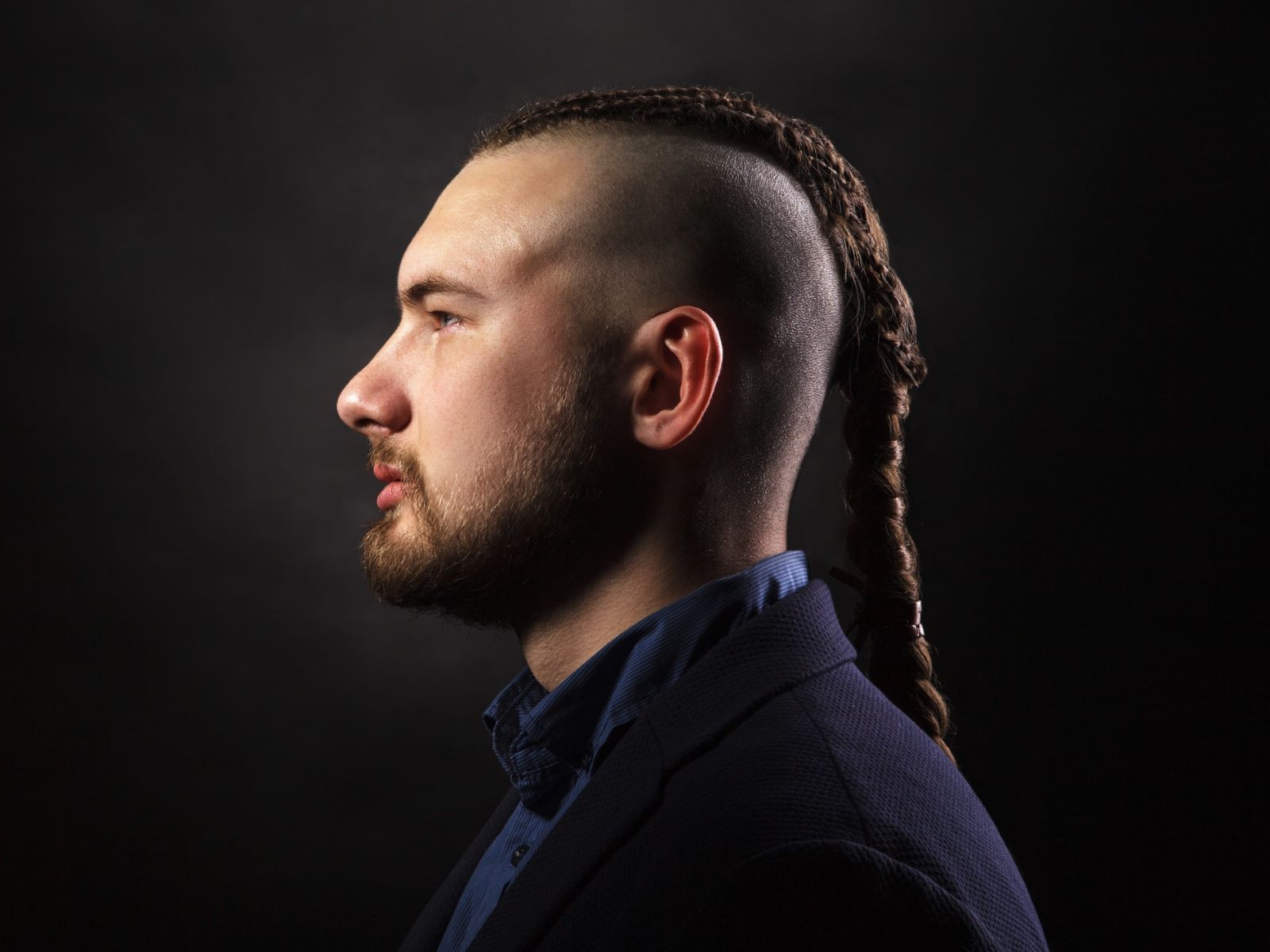 Viking undercut hairstyle for a receding hairline