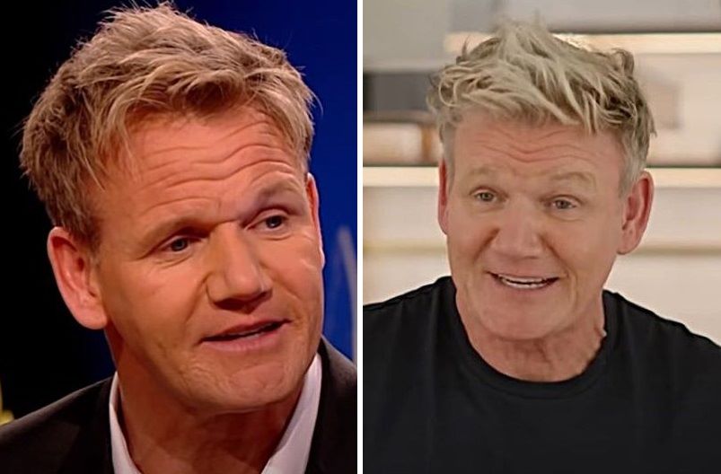 Gordon Ramsay in 2014 (left) and 2023 (right)