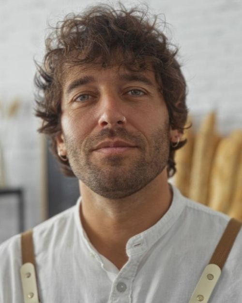Tousled mid-length cut