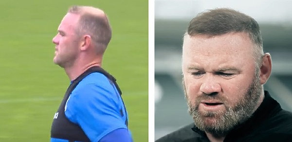 Wayne Rooney in 2017 (left) and 2024 (right)