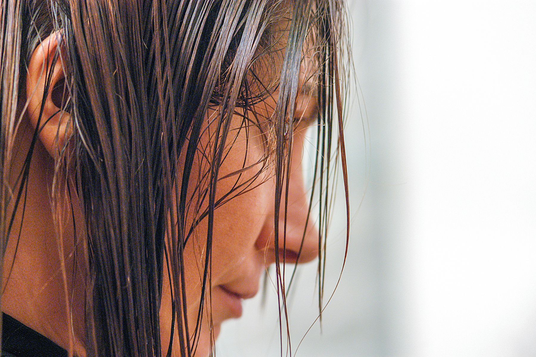 Hair looking thinner after being in water