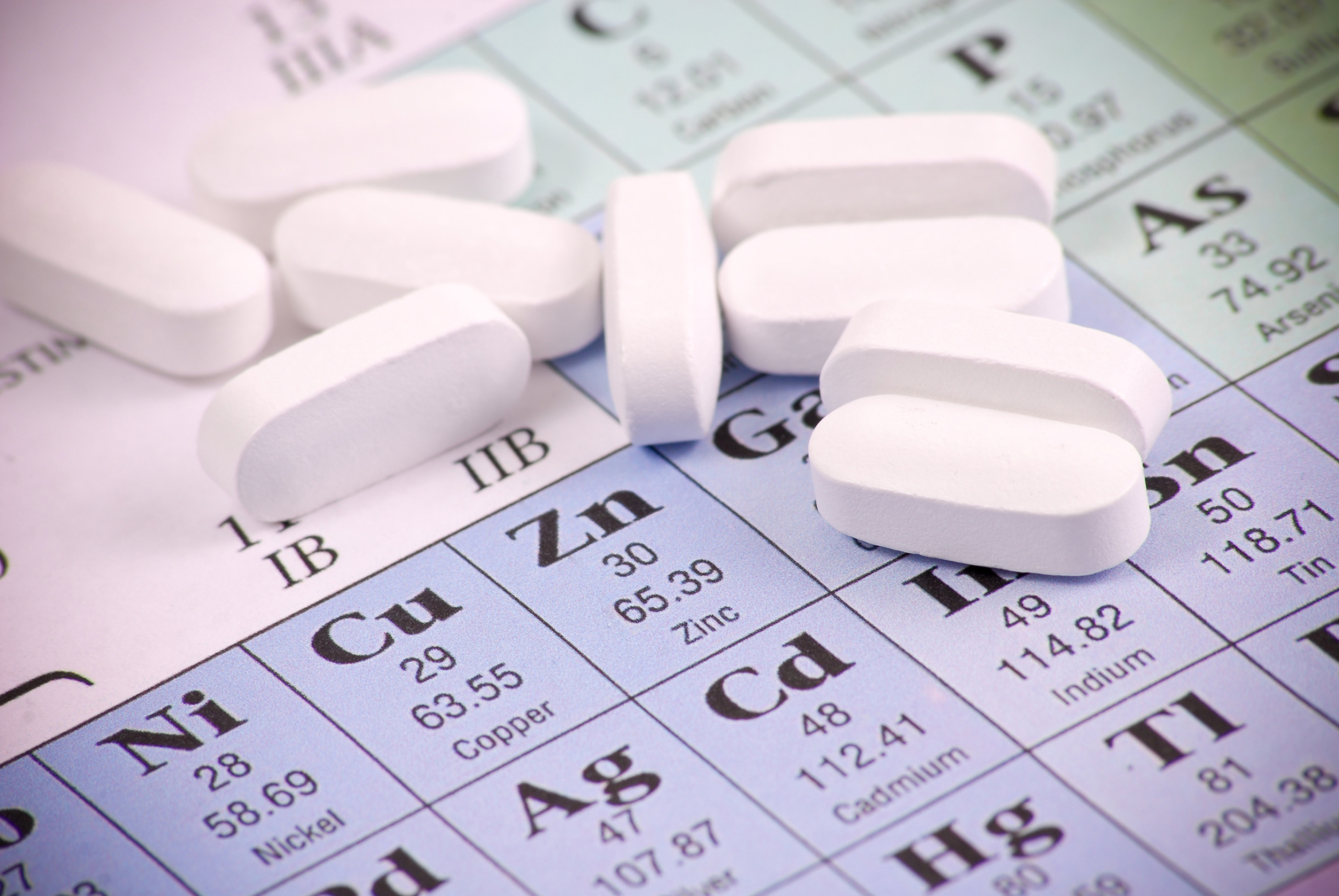 Zinc tablets and periodic table