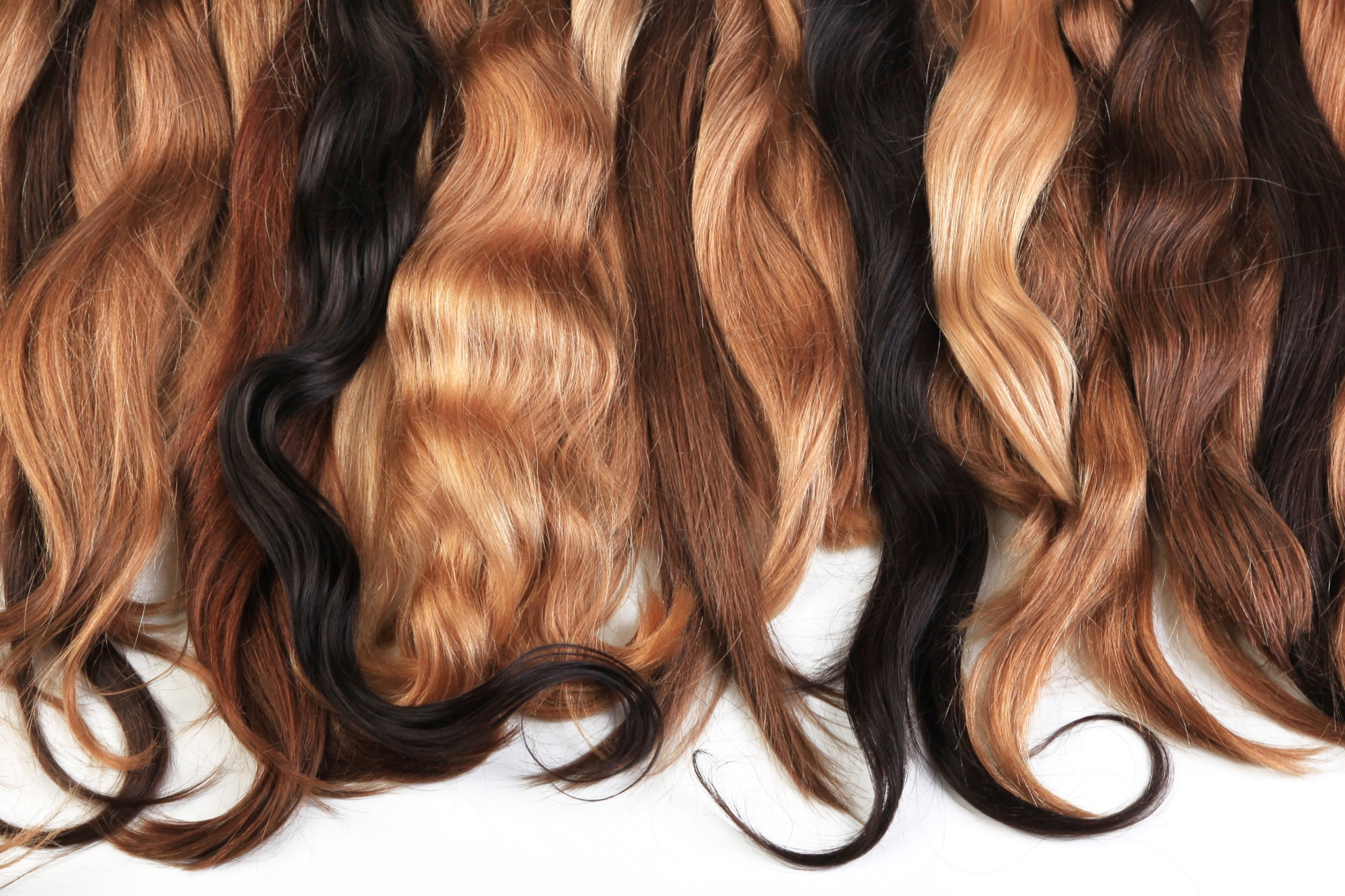 A variety of hair extensions