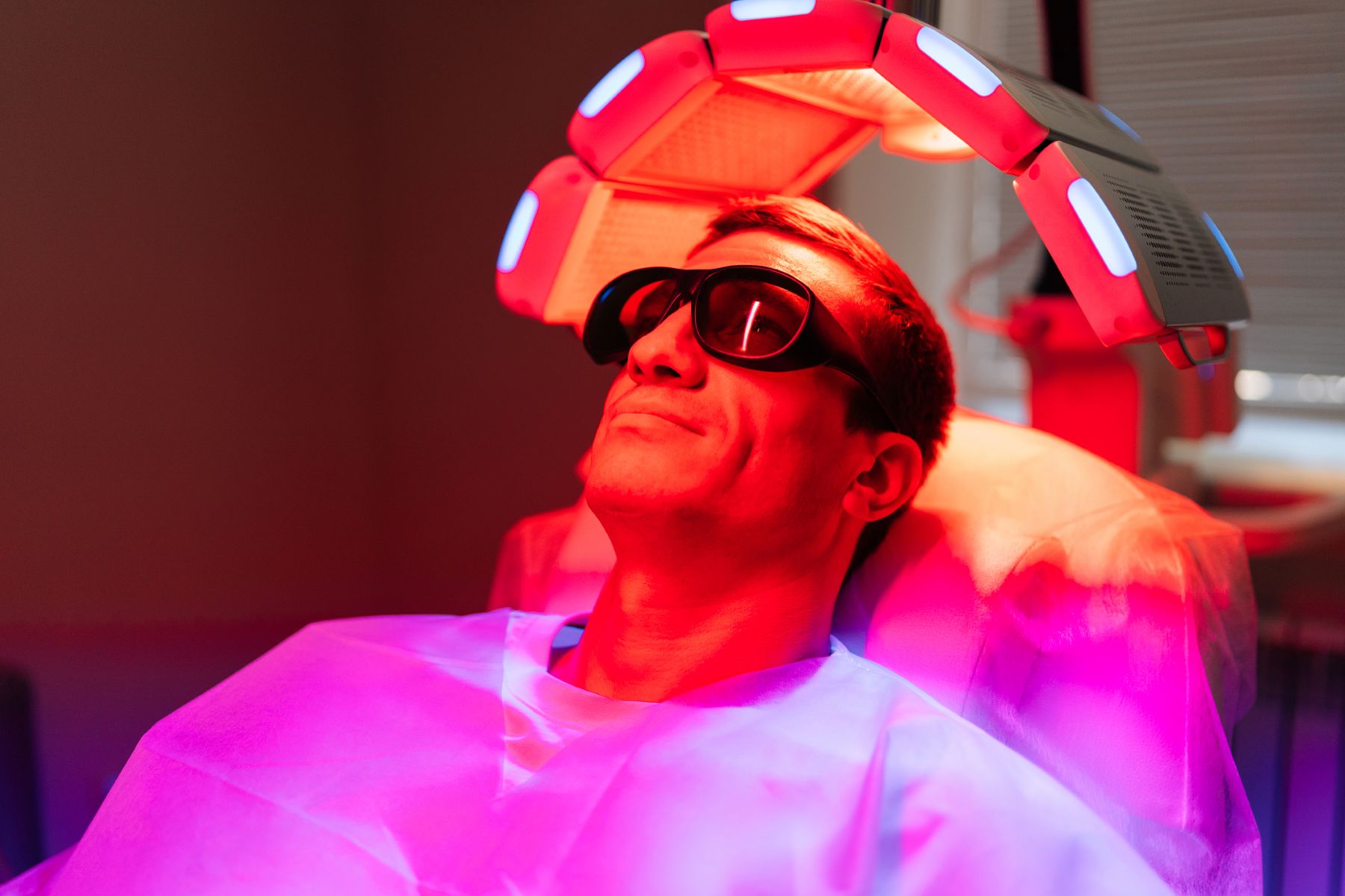 Man getting low-level laser therapy