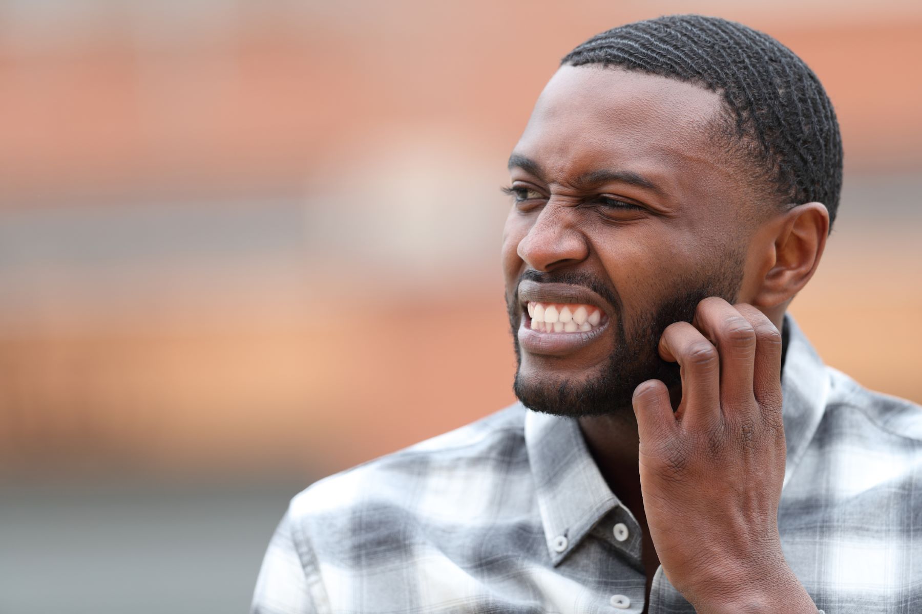 Man experiencing side effects of rosemary oil