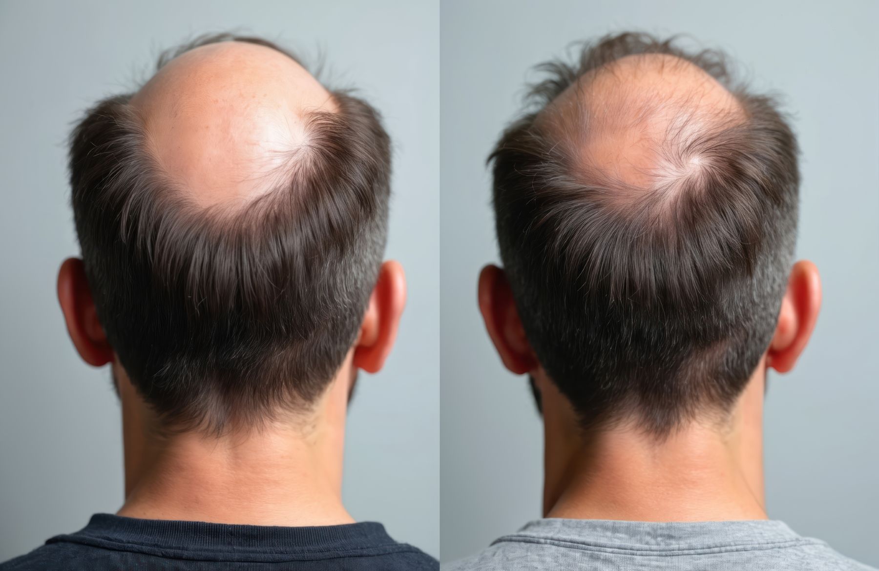 AI generated image of before and after hair transplant results