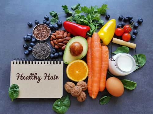 healthy, well-balanced diet for hair