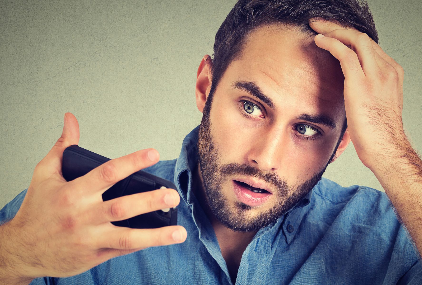 man sporting signs of a receding hairline