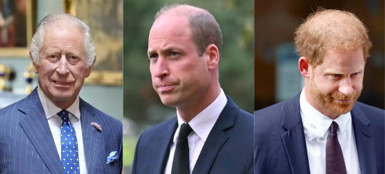King Charles, Prince William, and Prince Harry
