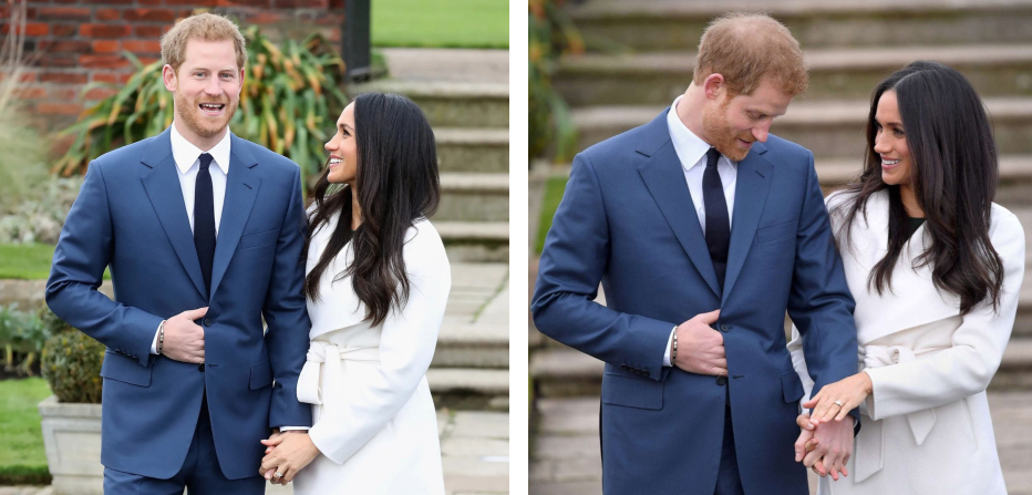 Prince Harry announcing his engagement to Meghan Markle