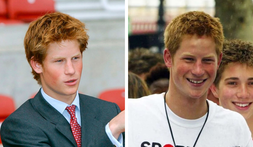 Prince Harry in 2002 (left) and 2004 (right)