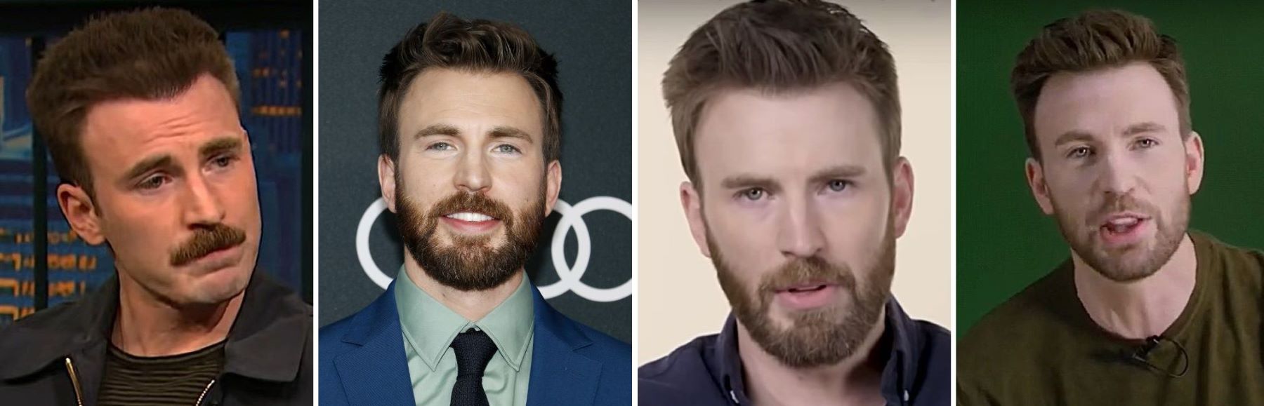 Chris Evans' hair from 2018 to 2021