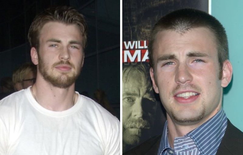 Chris Evans in 2003 (left) and 2004 (right)