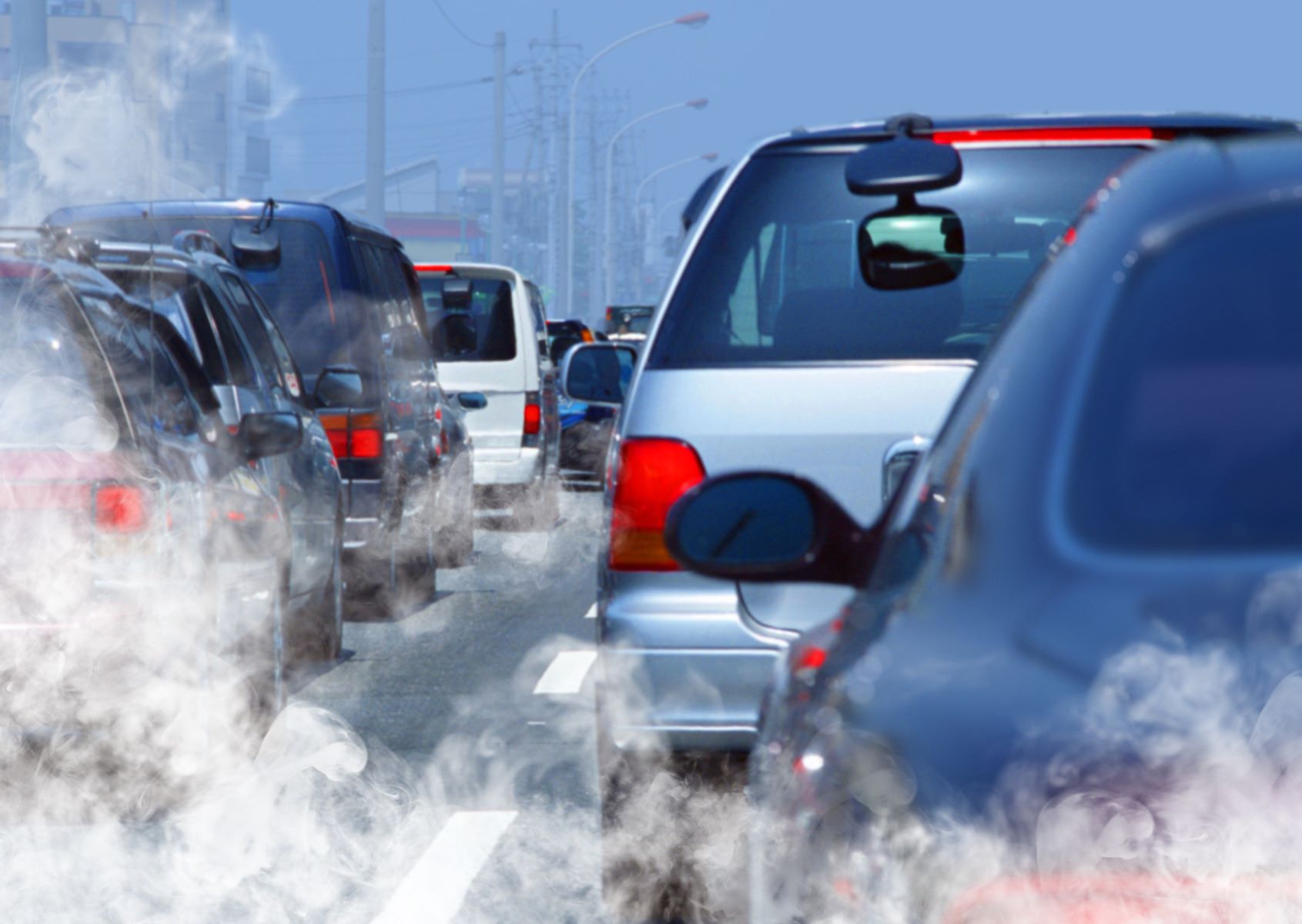 traffic jam causing air pollution