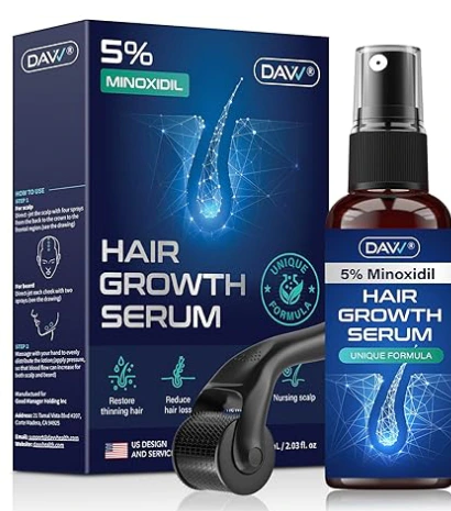 DAVV Hair Growth Serum 5% Minoxidil + Derma Roller Kit