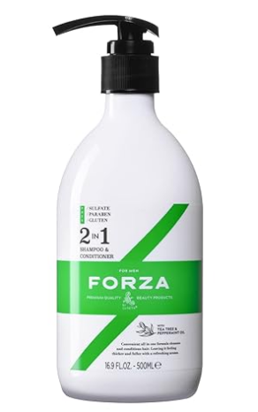 Forza 2 in-1 Shampoo and Conditioner for Men with Tea Tree & Peppermint Oil