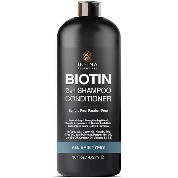INFINA ESSENTIALS Biotin Shampoo And Conditioner 2-in-1 For Men & Women Hair Thickening Formula