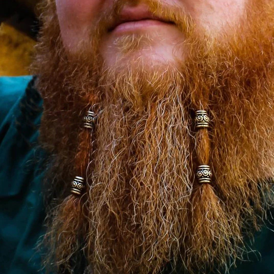 Man wearing beard jewellery