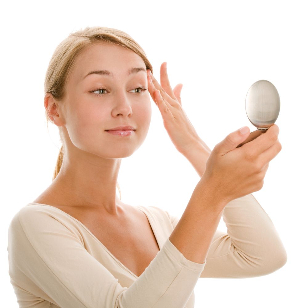 Woman satisfied with forehead hair transplant