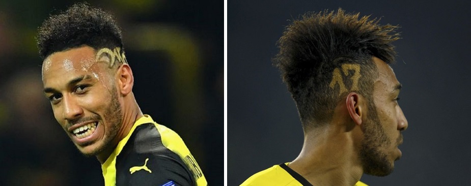 Aubameyang’s extravagant mohawks with various designs