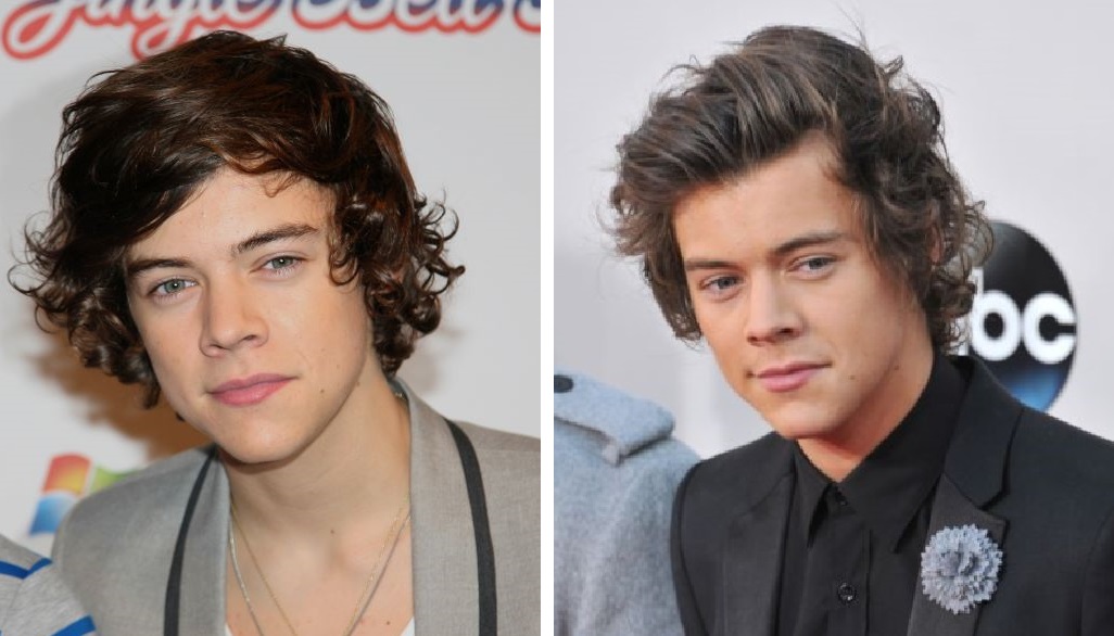 Harry Styles in 2011 (left) and 2013 (right)