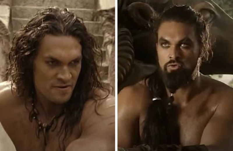 Jason Momoa with two different barbarian beard types