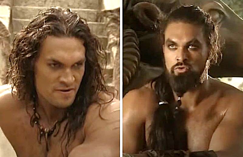 Jason Momoa with two different barbarian beard types