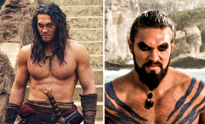 Jason Momoa with two different barbarian beard types