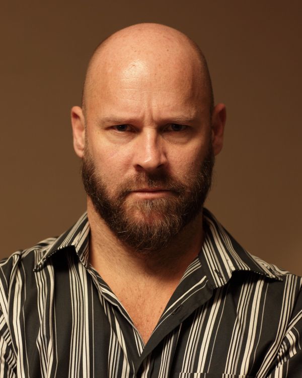 Shaved head with beard