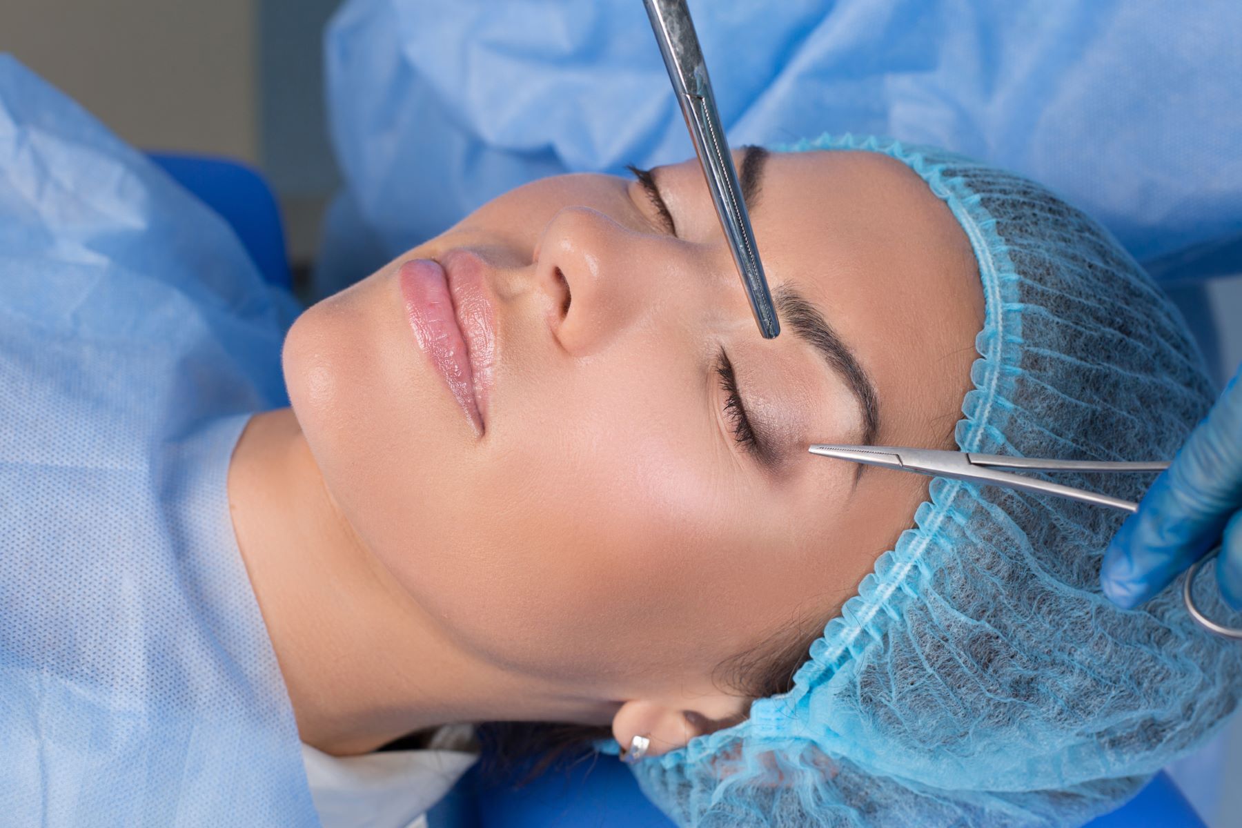 Woman preparing for brow lift surgery in the UK