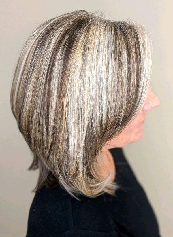 Woman with highlights and lowlights