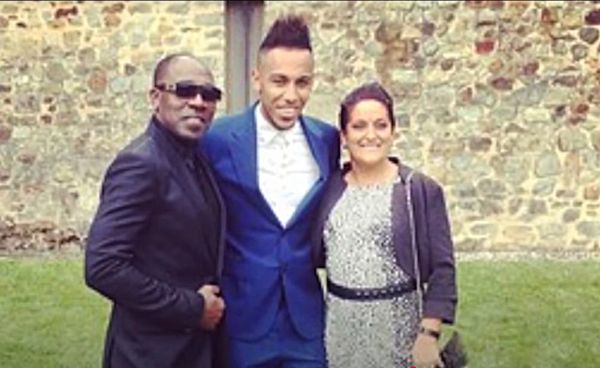 Aubameyang with his father and mother