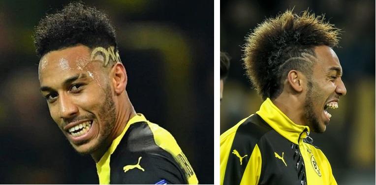 Aubameyang’s extravagant mohawks with various designs