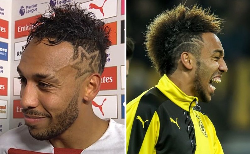 Aubameyang’s extravagant mohawks with various designs