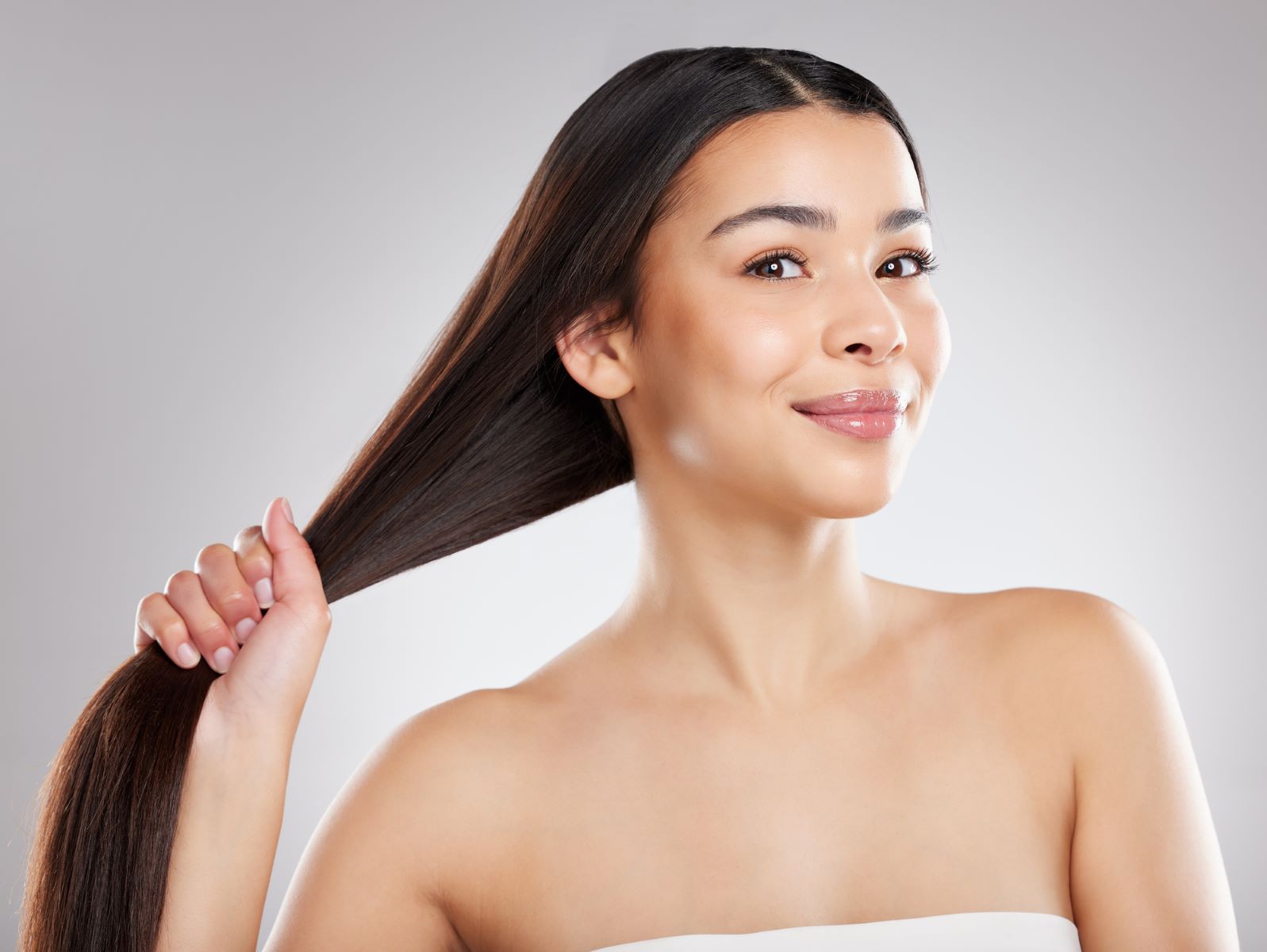 Woman with good hair health