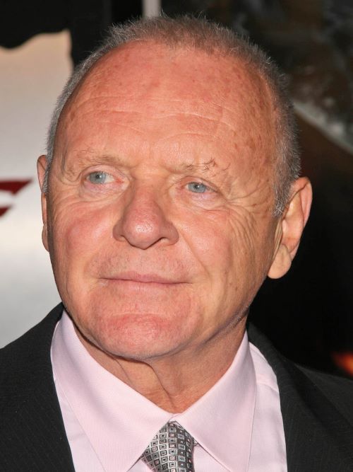 Anthony Hopkins with a close-cropped crew cut