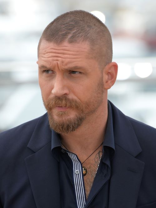 Tom Hardy wearing a buzz cut