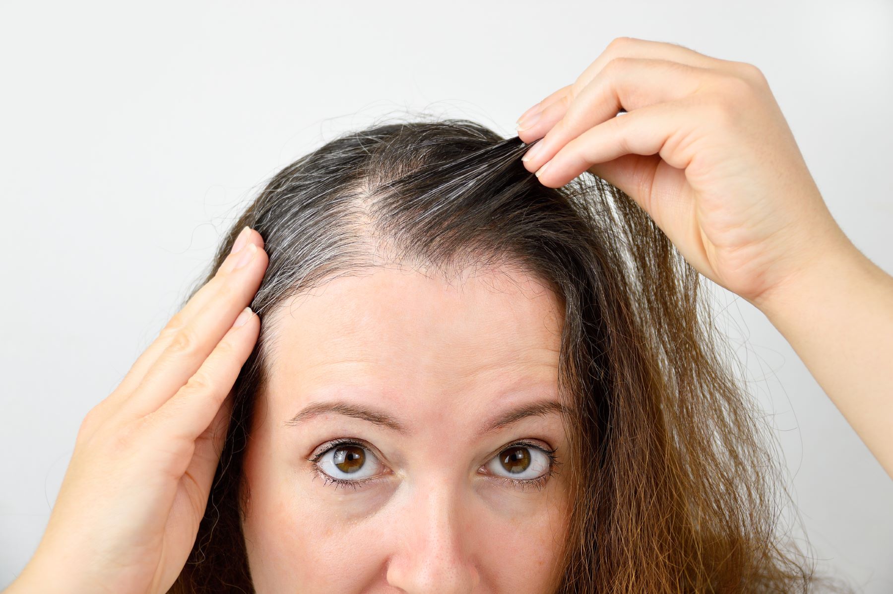 woman with greying hair