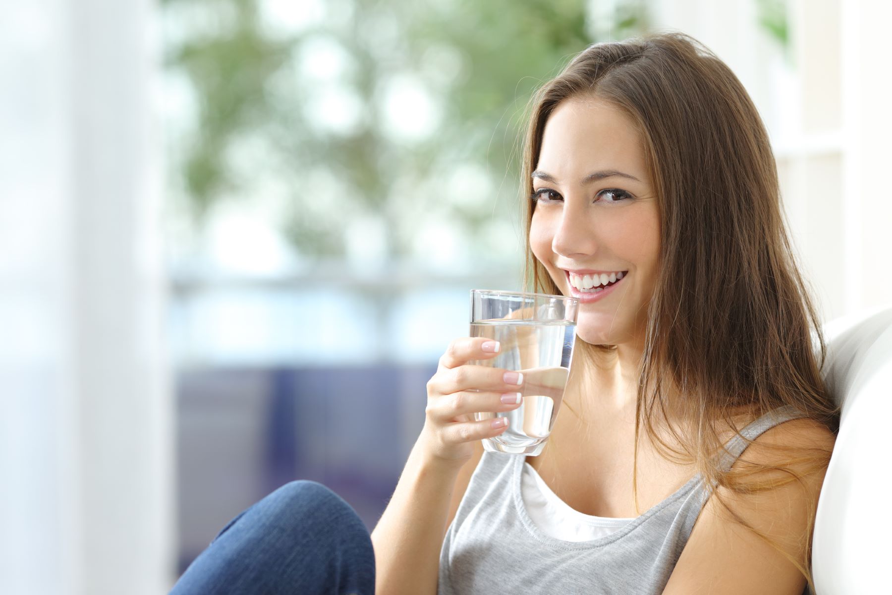 Woman keeping well-hydrated